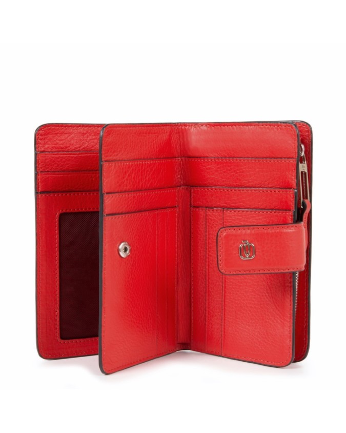  Piquadro - Portafoglio Donna in pelle con zip Muse - Rosso