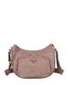  Ynot - Borsa Hobo Tg. M in tessuto logato ed ecopelle con