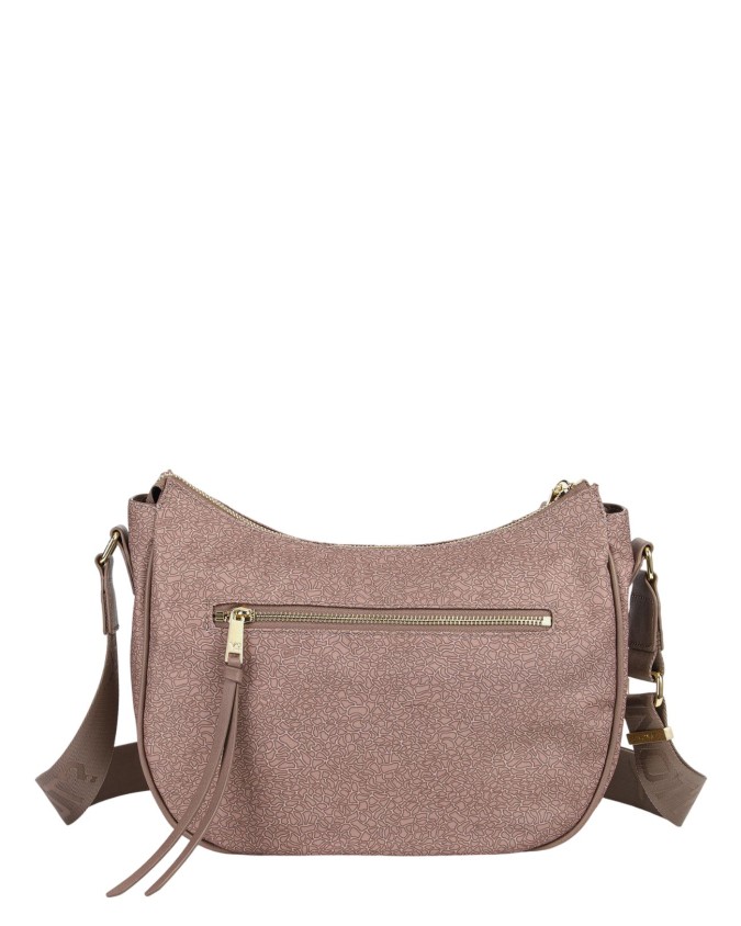  Ynot - Borsa Hobo Tg. M in tessuto logato ed ecopelle con
