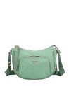  Ynot - Borsa Hobo Tg. M in tessuto logato ed ecopelle con