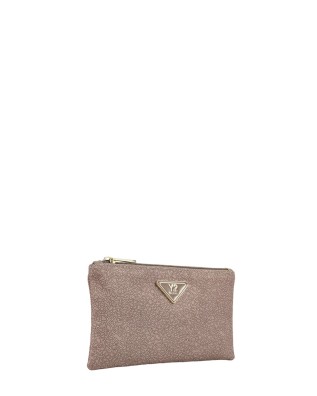 Ynot - Size M Clutch Bag in Logoed Fabric and Cloud Faux Leather 2