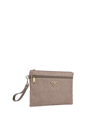 Ynot - Clutch with side drawstring in logoed fabric and Cloud 2