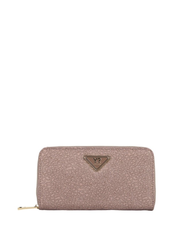  Ynot - Portafoglio donna zip around in tessuto logato ed