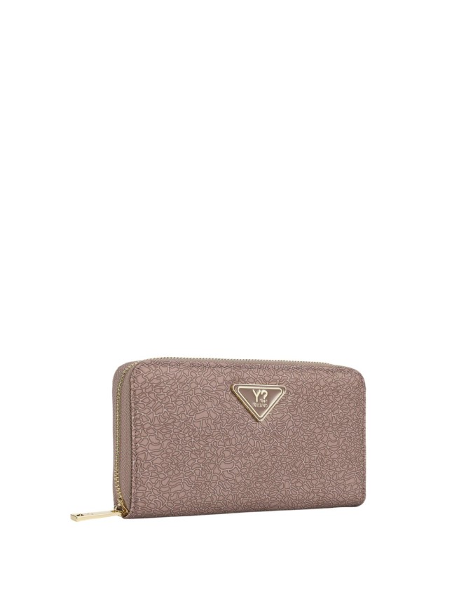  Ynot - Portafoglio donna zip around in tessuto logato ed