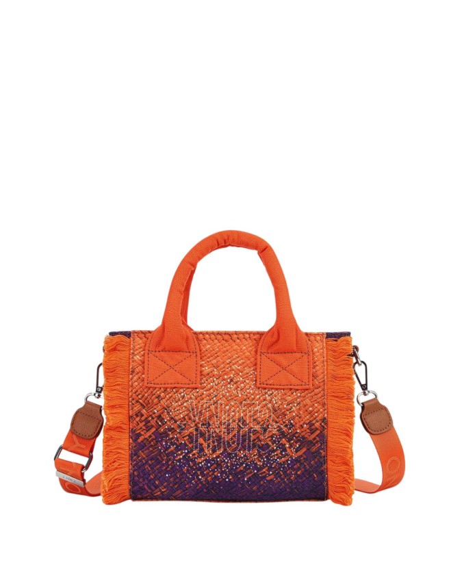  Ynot - Borsa a mano Tg. S in nylon con frange e tracolla in