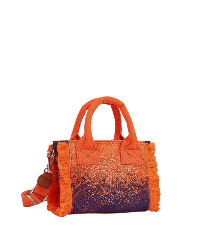  Ynot - Borsa a mano Tg. S in nylon con frange e tracolla in