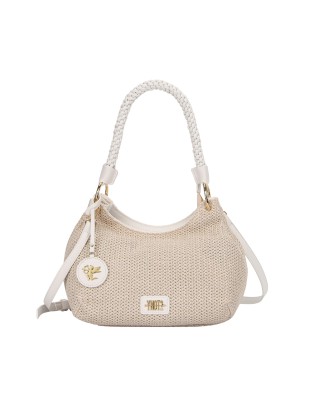  Ynot - Borsa Hobo Donna con Manico Intrecciato Tg. 