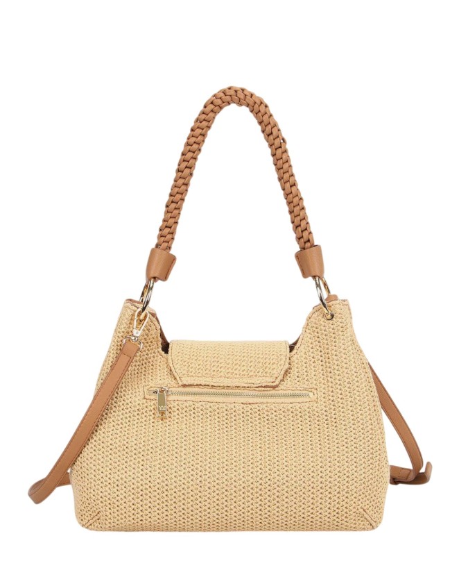  Ynot - Borsa a spalla con patta e manico Intrecciato Tg. 