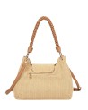  Ynot - Borsa a spalla con patta e manico Intrecciato Tg. 