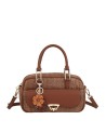  Ynot - Borsa bauletto con tasca frontale e tracolla in tessuto