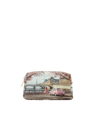  Ynot - Beauty Case Tg. S donna in ecopelle stampa città Yesbag