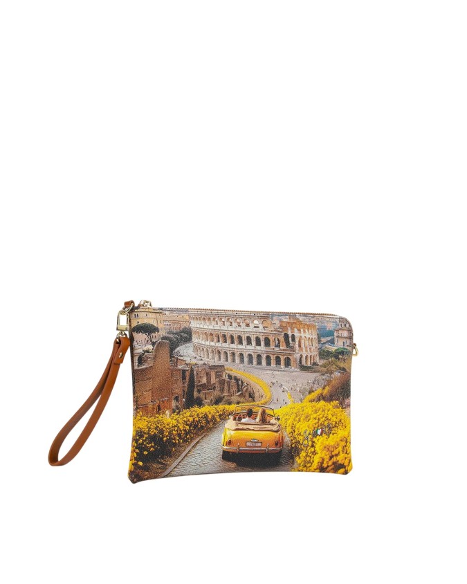  Ynot - Clutch Tg. S con tracolla in ecopelle stampa città