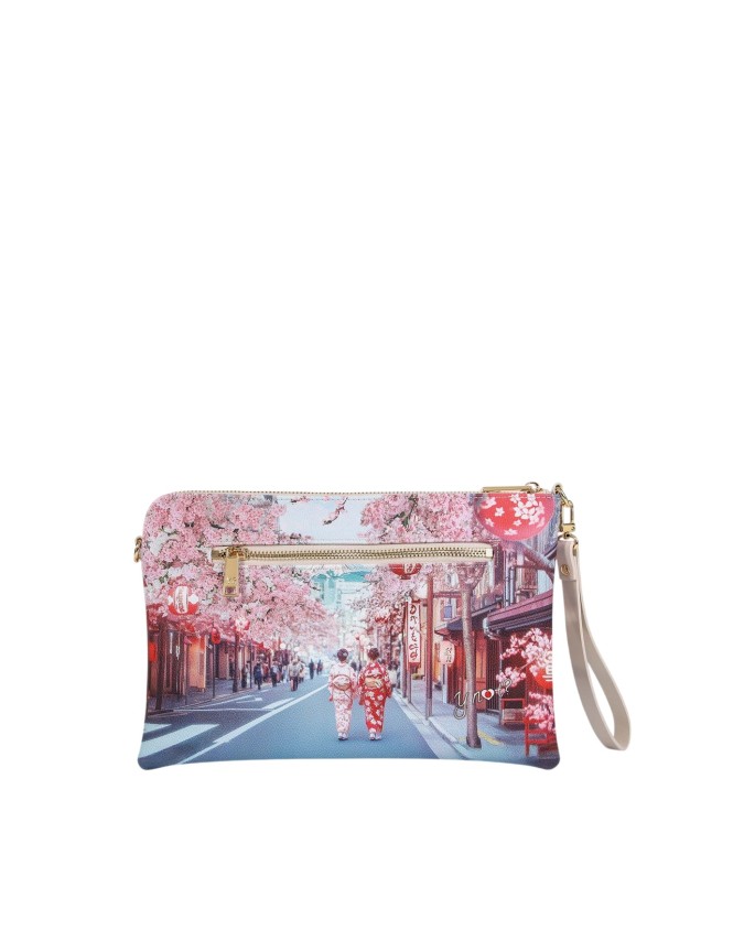  Ynot - Clutch Tg. S con tracolla in ecopelle stampa città