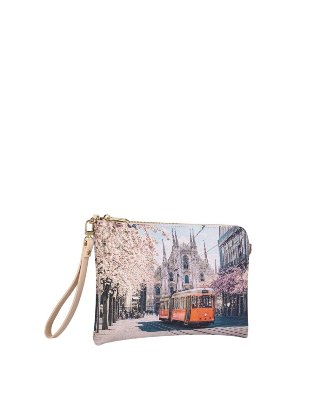  Ynot - Clutch Tg. S con tracolla in ecopelle stampa città
