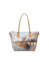  Ynot - Borsa shopping Tg. S in ecopelle stampa città Yesbag