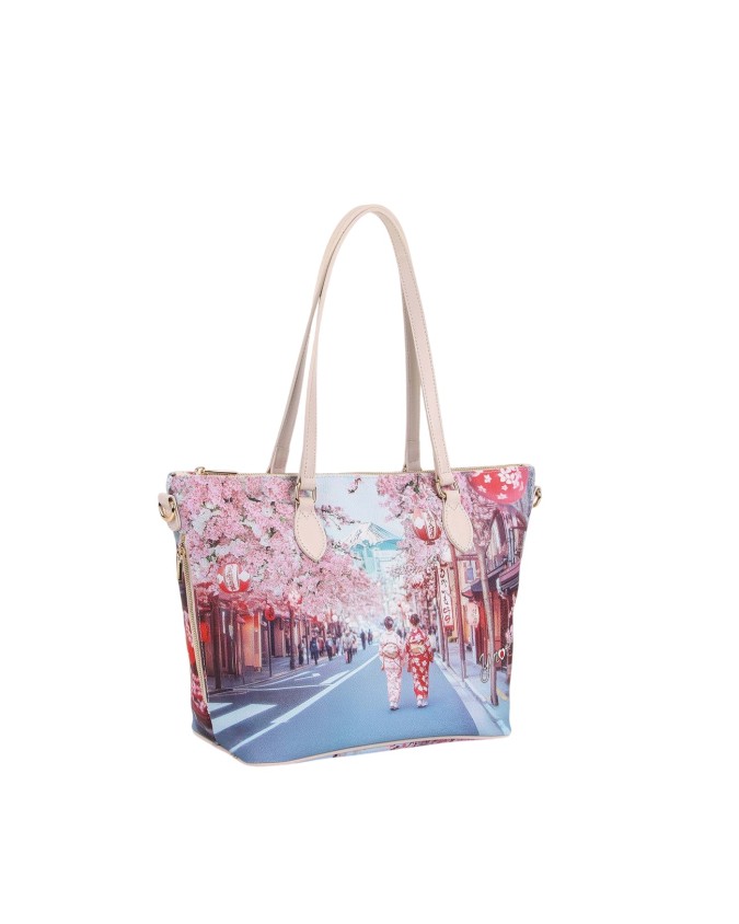  Ynot - Borsa shopping Tg. S in ecopelle stampa città Yesbag