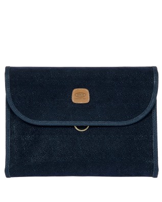  Bric's - Necessaire Tri Fold Grande in Tessuto Scamosciato Life