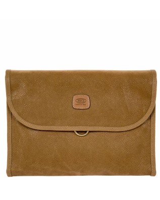  Bric's - Necessaire Tri Fold Grande in Tessuto Scamosciato Life
