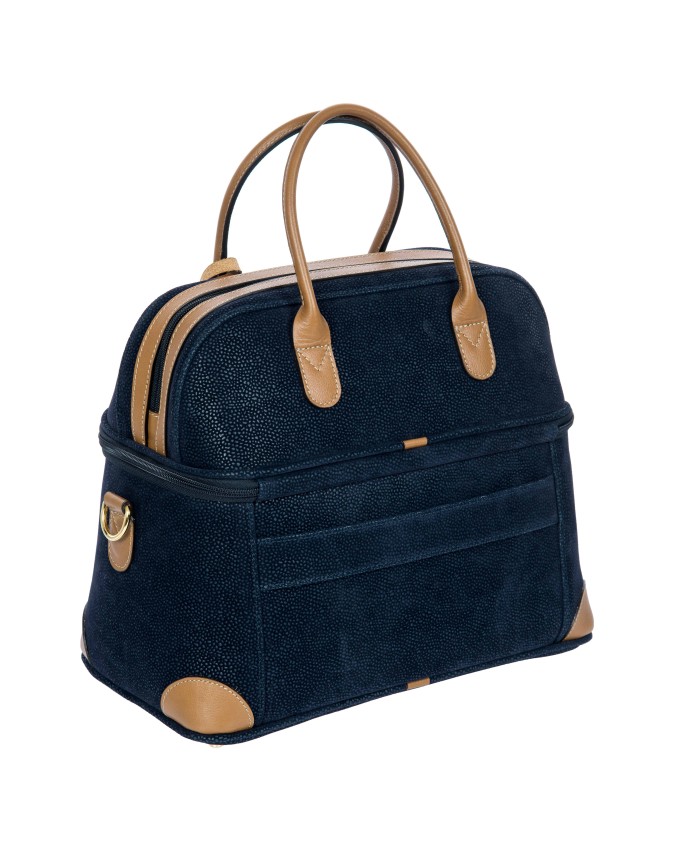  Bric's - Beauty Case con Doppio Manico in Tessuto Scamosciato