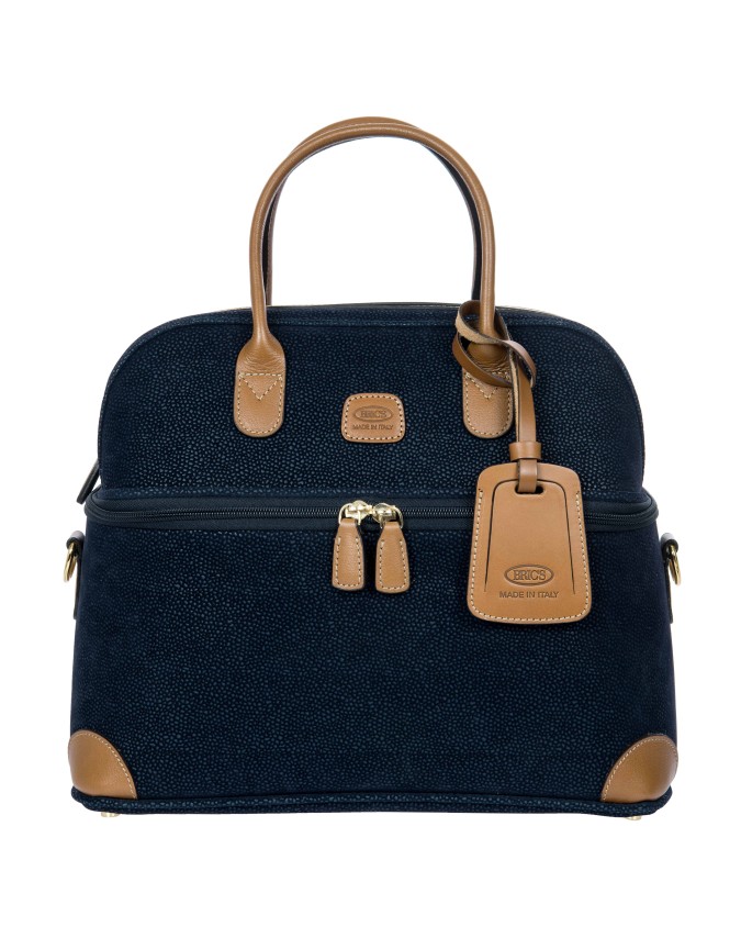  Bric's - Beauty Case con Doppio Manico in Tessuto Scamosciato