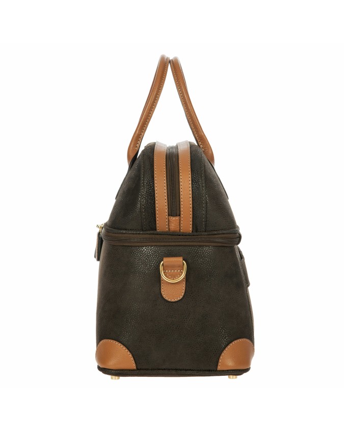  Bric's - Beauty Case con Doppio Manico in Tessuto Scamosciato