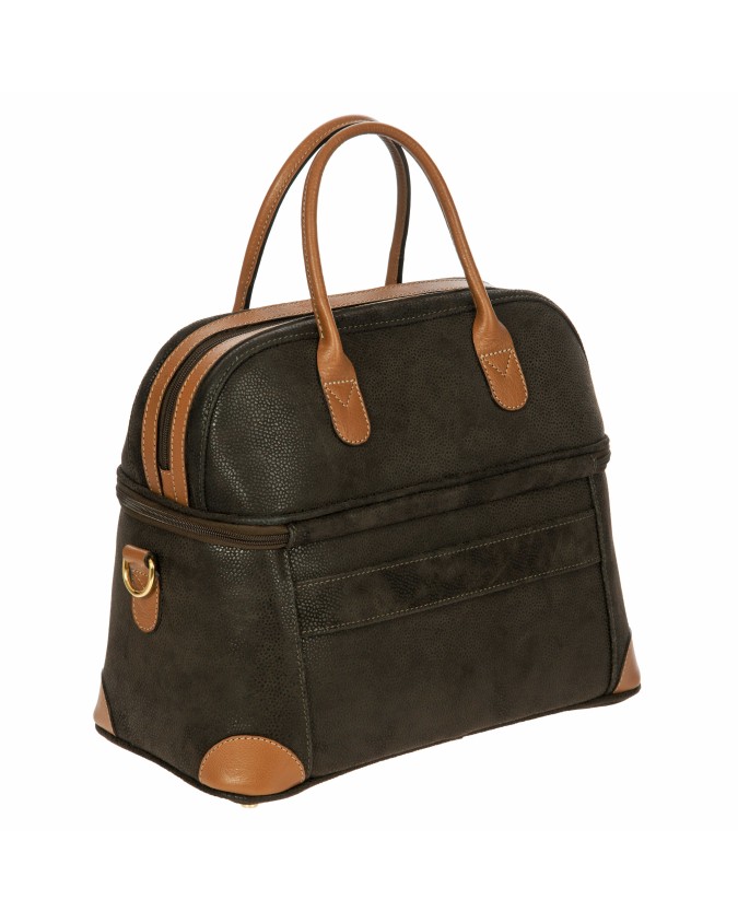  Bric's - Beauty Case con Doppio Manico in Tessuto Scamosciato