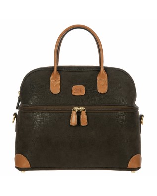  Bric's - Beauty Case con Doppio Manico in Tessuto Scamosciato