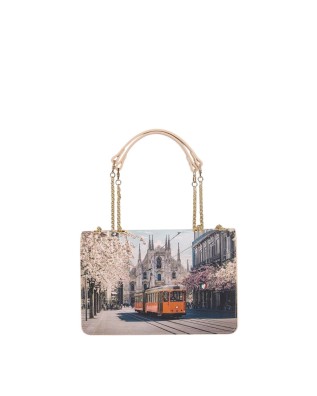  Ynot - Borsa postina Tg. S con patta e doppi manici in