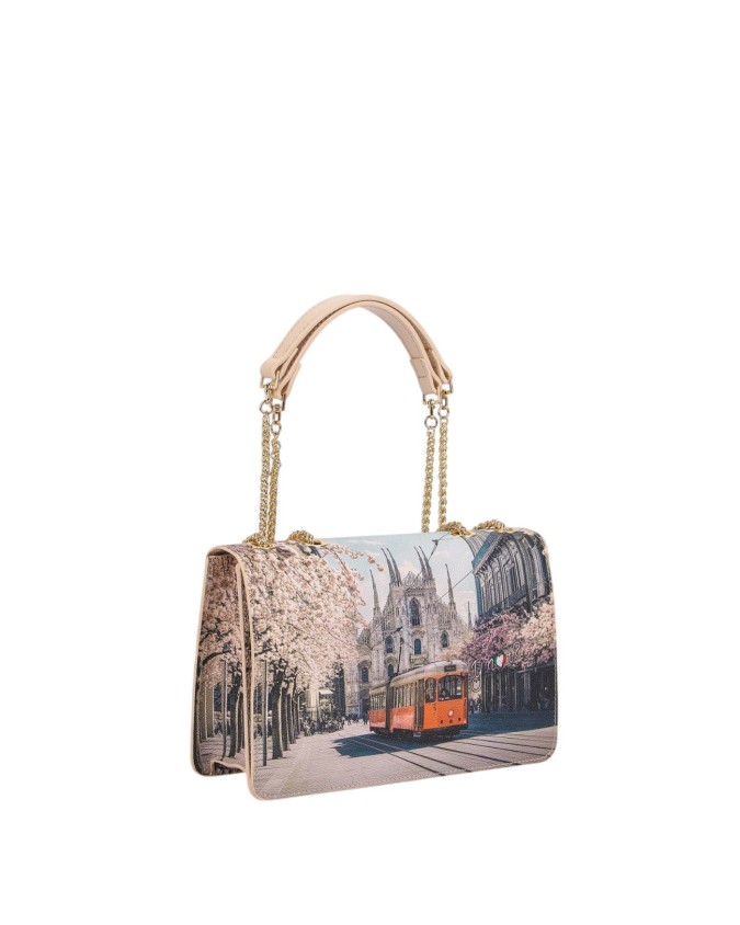  Ynot - Borsa postina Tg. S con patta e doppi manici in