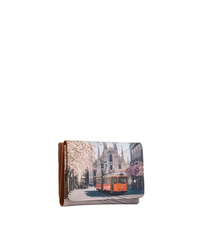  Ynot - Portafoglio Donna Tg. XS con Patta in Ecopelle Stampa