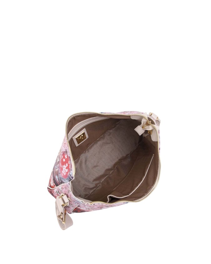  Ynot - Borsa a sacca Tg. L con tracolla in ecopelle stampa