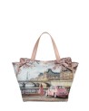  Ynot - Borsa Tote bag Tg. M in ecopelle con due manici stampa