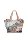  Ynot - Borsa Tote bag Tg. M in ecopelle con due manici stampa