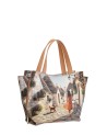  Ynot - Borsa Tote bag Tg. M in ecopelle con due manici stampa