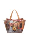  Ynot - Borsa Tote bag Tg. M in ecopelle con due manici stampa