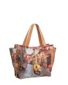  Ynot - Borsa Tote bag Tg. M in ecopelle con due manici stampa