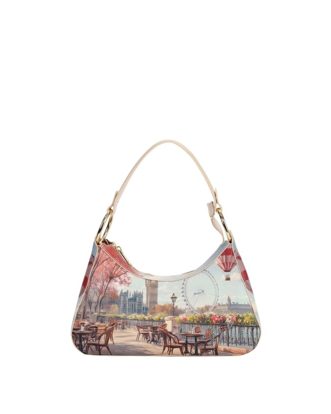 Ynot - M-Size City-Print Faux Leather Tote Bag by Yesbag