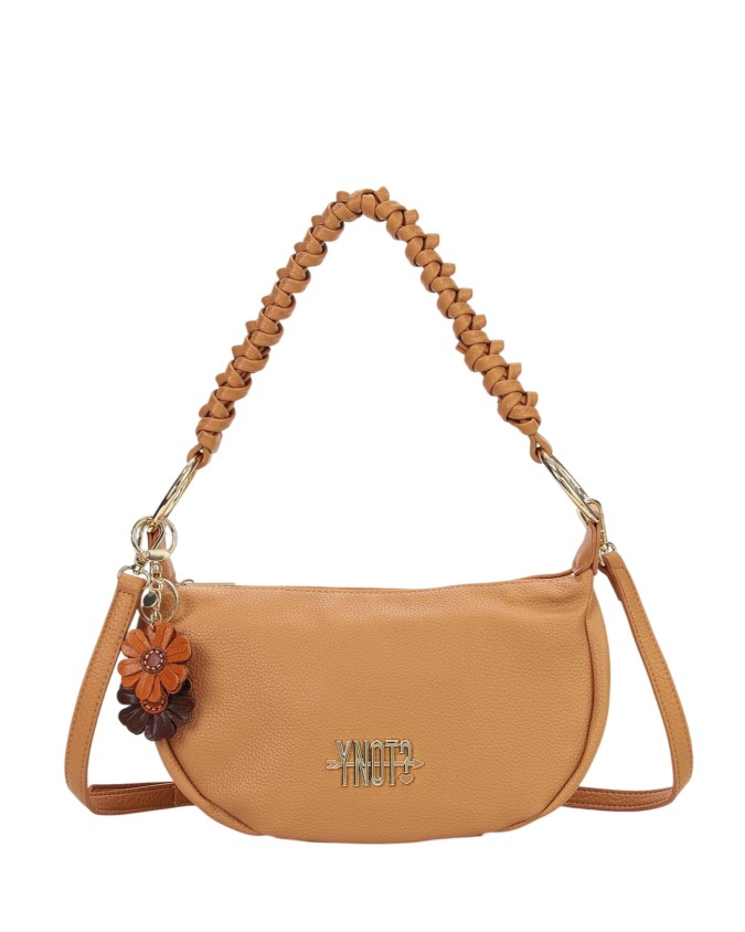  Ynot - Borsa hobo in ecopelle con manico intrecciato e