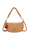  Ynot - Borsa hobo in ecopelle con manico intrecciato e