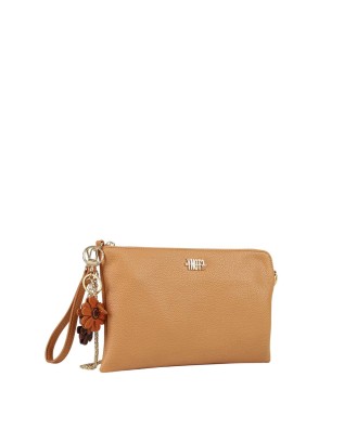Ynot - Faux leather clutch with metal shoulder strap, Size M 2