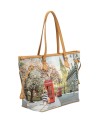  Ynot - Shopping bag Tg. XXL in ecopelle con stampa città Yesbag