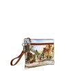  Ynot - Clutch Donna Tg. M in ecopelle con stampa e zip
