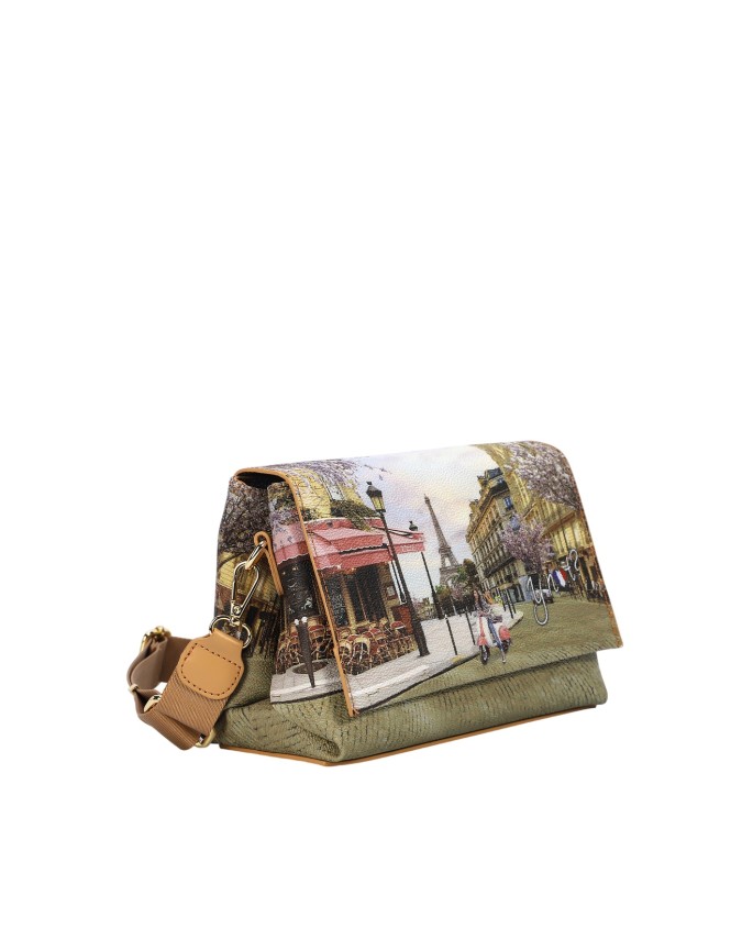  Ynot - Borsa a tracolla con patta in ecopelle stampata Yesbag