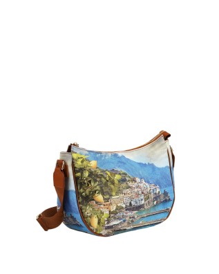  Ynot - Borsa hobo Tg. L in ecopelle stampa città Yesbag 2
