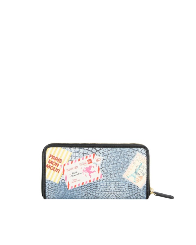  Braccialini - Portafoglio donna zip around in ecopelle stampa
