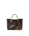 Braccialini - Faux leather handbag with shoulder strap, Size M, Amy Patchwork
