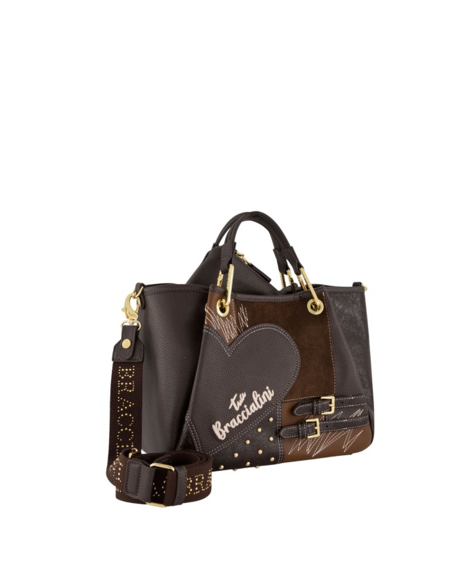  Braccialini - Borsa a mano con tracolla in ecopelle Tg. 