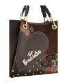 Braccialini - Faux leather handbag with shoulder strap, Size M, Amy Patchwork