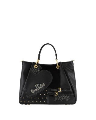  Braccialini - Borsa a mano con tracolla in ecopelle Tg. 