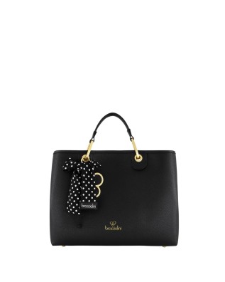 Braccialini - Large faux leather handbag with keychain...